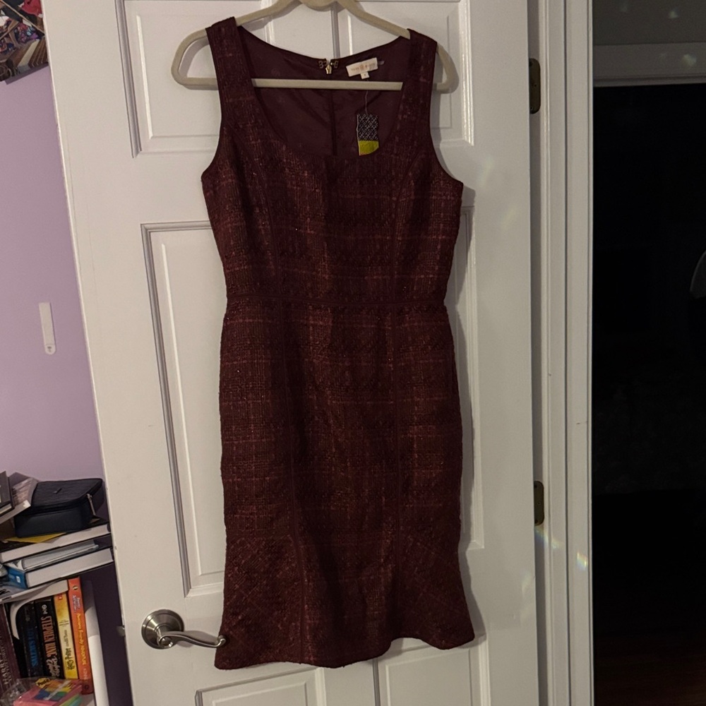 Tory Burch Rich Burgundy Midi Dress